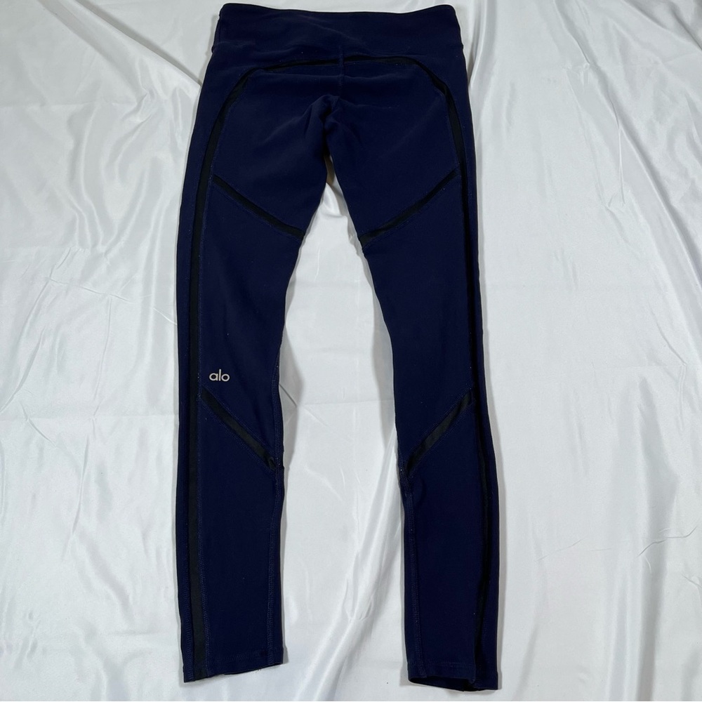 ALO Yoga Women’s Leggings Mesh Athletic‎ Workout Navy Blue Size S - Picture 5 of 8